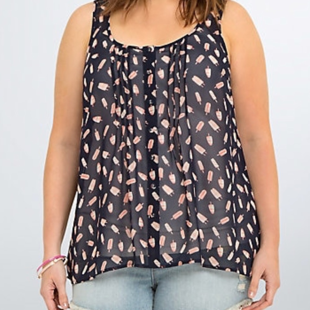 Popsicle chiffon tulip back tank top